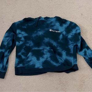 EUC Champion Crop Hoodie Tie Dye